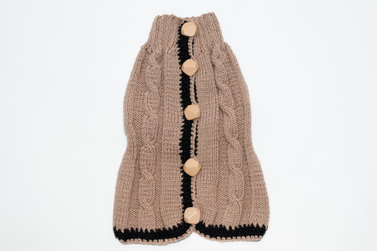 Knitted handmade sweater, brown